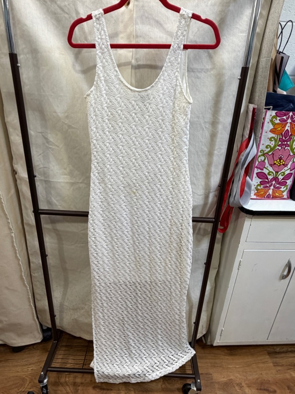 Sleeveless Apt 9 White Lace Knit Maxi Dress - Women Small